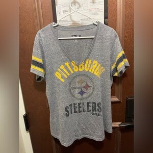 Bedazzled Pittsburgh Steelers Gray and Yellow T-Shirt Size 2XL